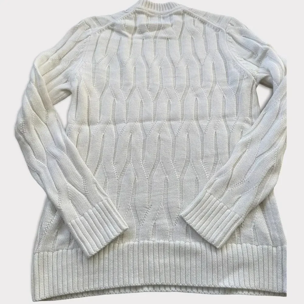 Only & Sons Mens Crewneck Cable Knit Sweater Cloud Dancer Size M NWT - Picture 7 of 9